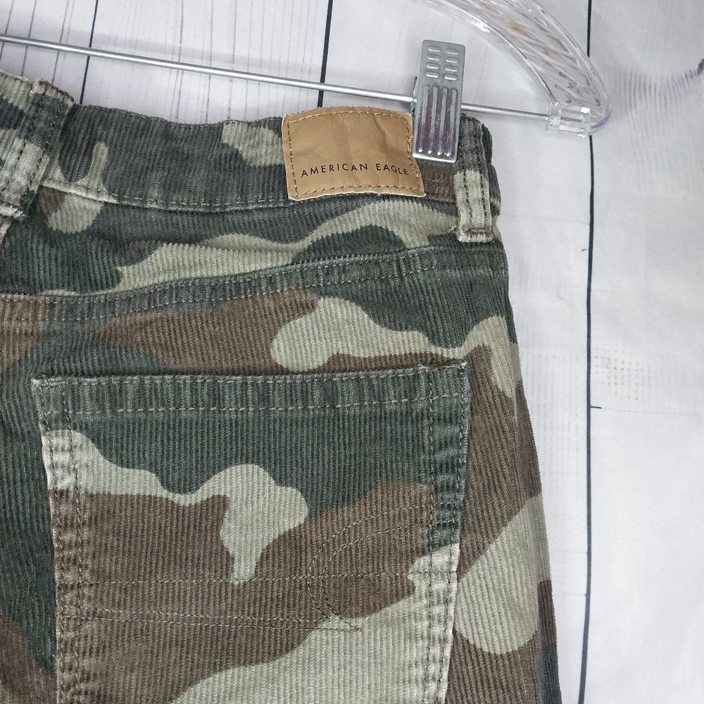 AMERICAN EAGLE Camouflage Super Stretch Corduroy Retro Edgy Festival Pants - Picture 9 of 15